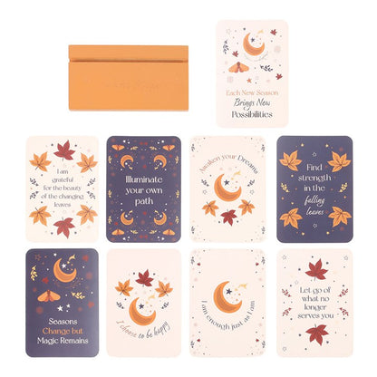 Autumn Magic Affirmation Cards with Wooden Stand