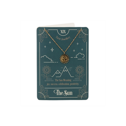 The Sun Tarot Necklace on Greeting Card Nickel-free stainless steel