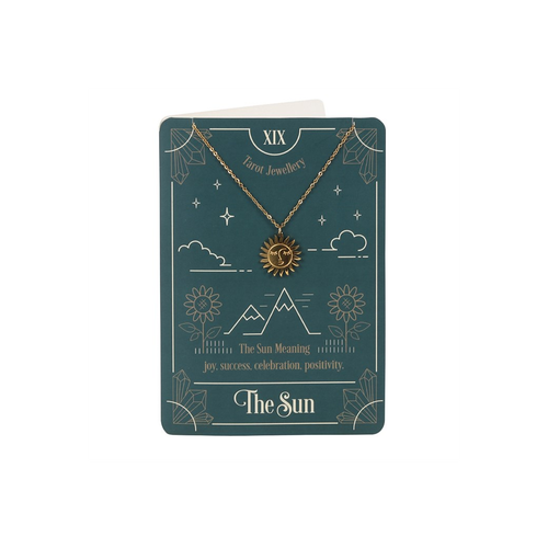 The Sun Tarot Necklace on Greeting Card Nickel-free stainless steel