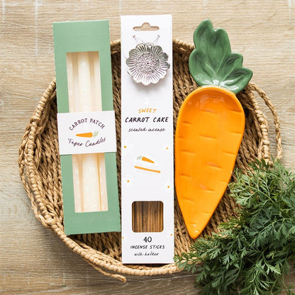 Set of 3 Carrot Patch Daisy Taper Candles