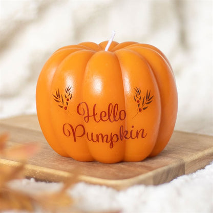 Hello Pumpkin Shaped Candle