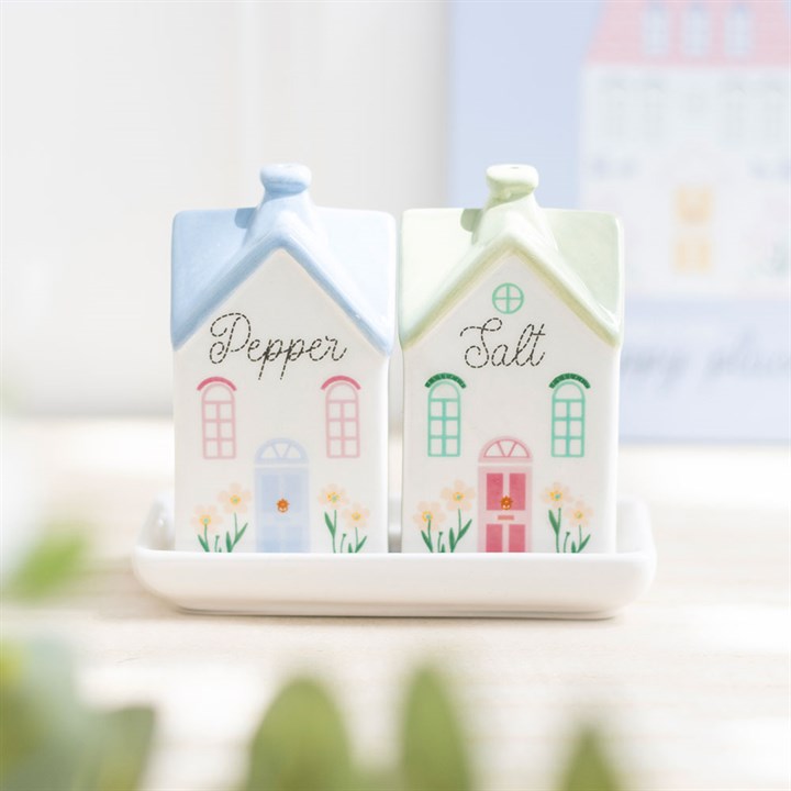 Pastel House Salt and Pepper Shakers