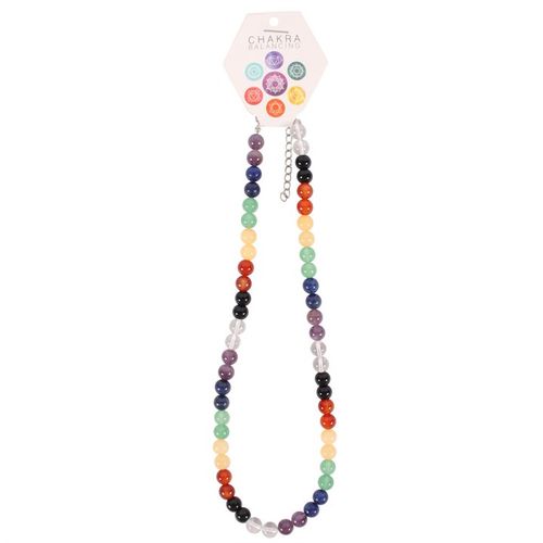 Sphere Chakra Necklace features seven semi-precious stones