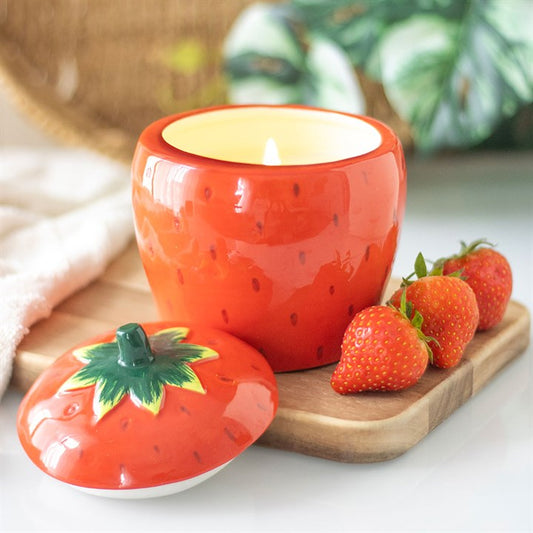 Strawberry Shaped Candle Jar