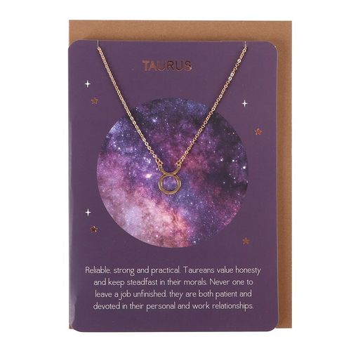 Taurus Zodiac Sign Necklace Card Nickel-free stainless steel