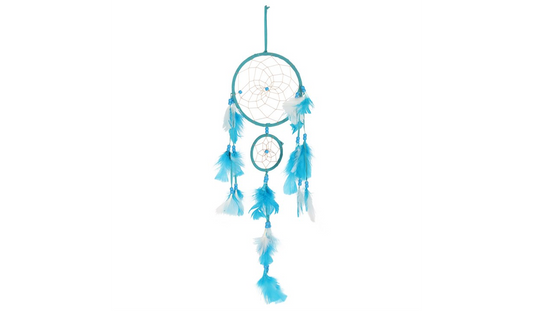 Teal Double Dreamcatcher with Tassels