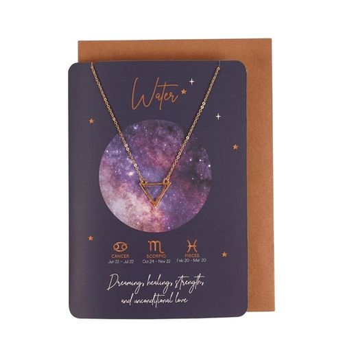 Water Element Zodiac Necklace Card Cancer, Scorpio and Pisces are the three zodiac signs represented by the water element