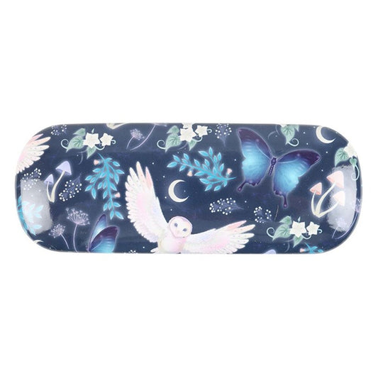 Navy Blue Owl Print Glasses Case