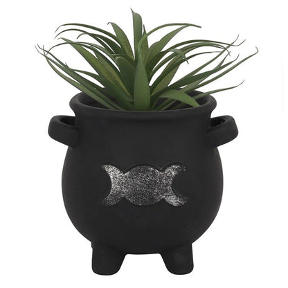 Triple Moon Cauldron Terracotta Plant Pot