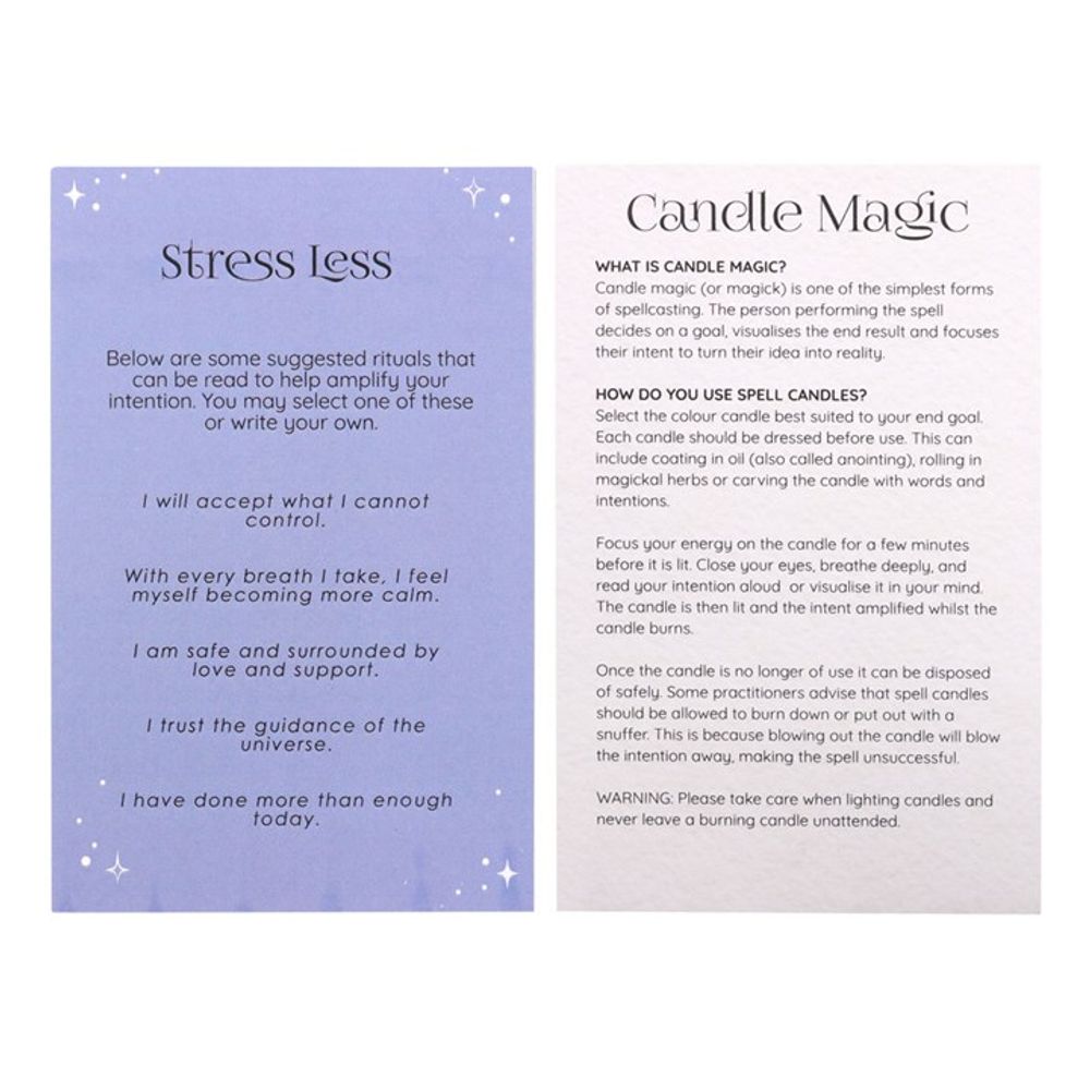 Pack of 12 Stress Less Spell Candles