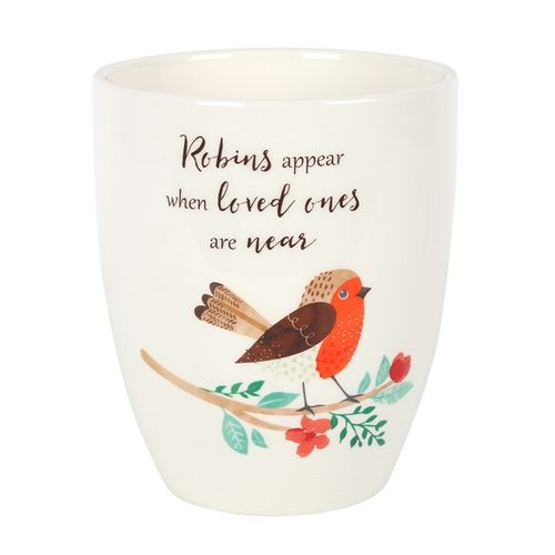 Winter Robin Ceramic Plant Pot