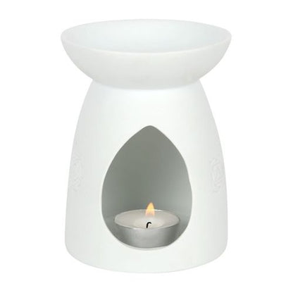 White Ceramic Seven Chakra Oil Burner and Wax Warmer