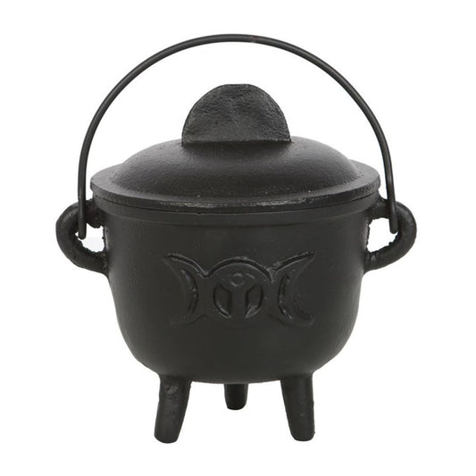 11cm Cast Iron Cauldron with Triple Moon