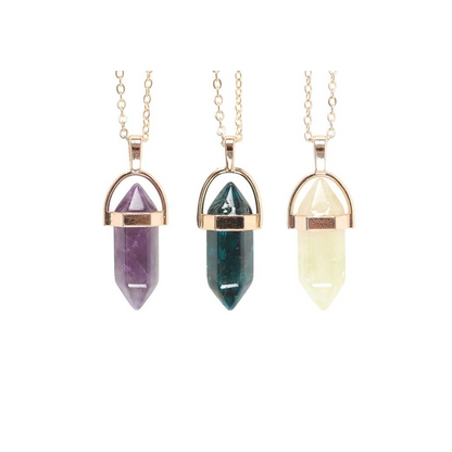 Set of 9 Crystal Pendant Necklaces