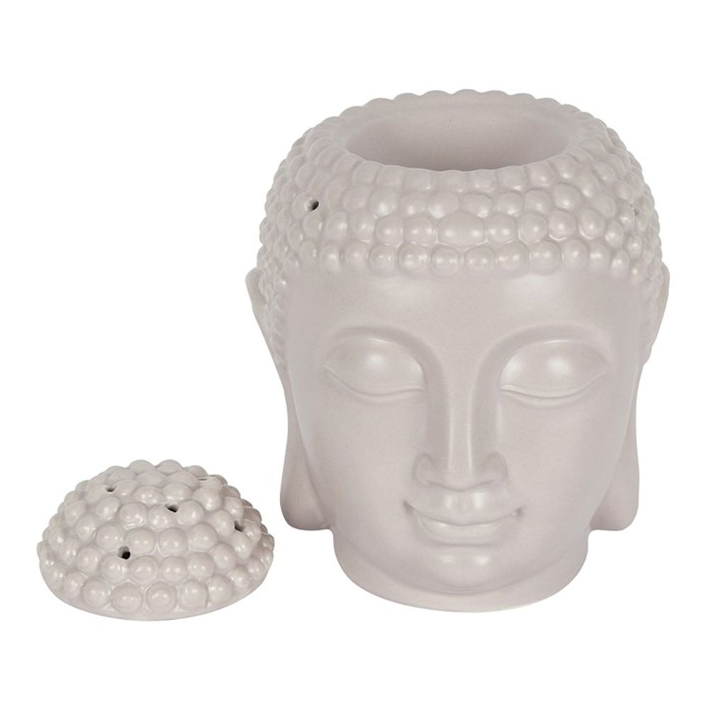 Large Grey Buddha Head Oil Burner