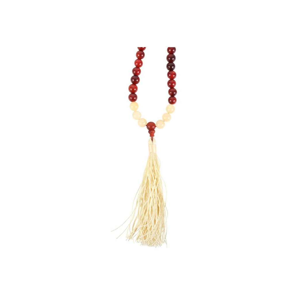 Self Confidence Rosewood & Yellow Jasper Mallah Necklace