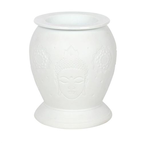 White Ceramic Buddha Electric Oil Burner and Wax Warmer