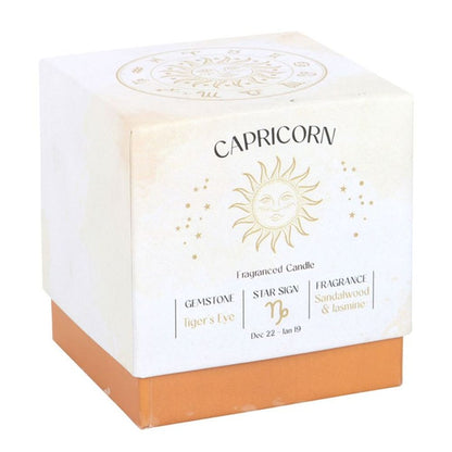 Capricorn Sandalwood & Jasmine Gemstone Zodiac Candle