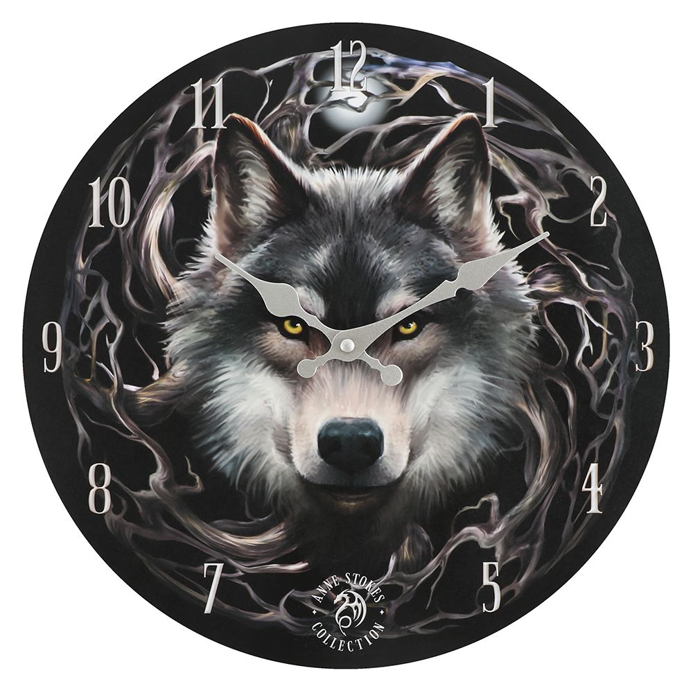 Wolf Wall Clock by Anne Stokes