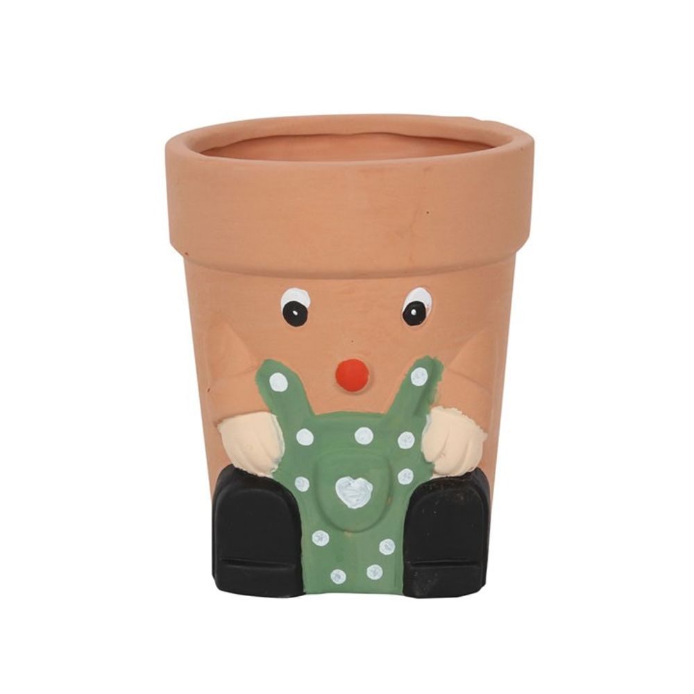 Green Pot Man Terracotta Plant Pot