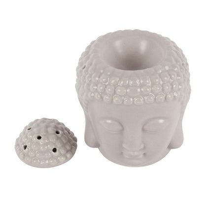 Small Grey Buddha Head Oil Burner