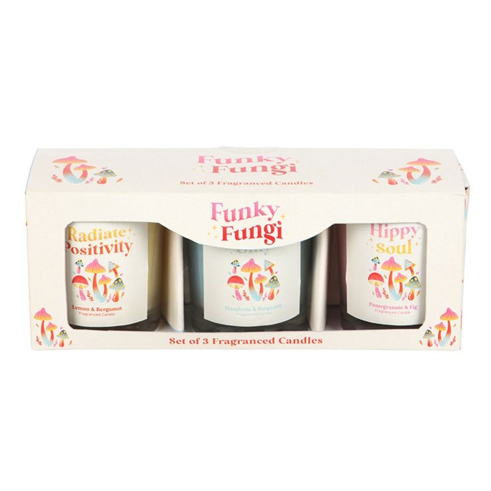 Set of 3 Funky Fungi Mushroom Votive Candles