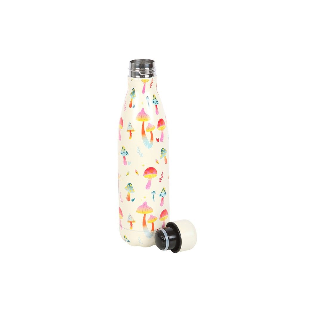 Funky Fungi Mushroom Print Metal Water Bottle