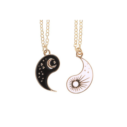 Pair of Yin Yang Best Friend Pendant Necklaces