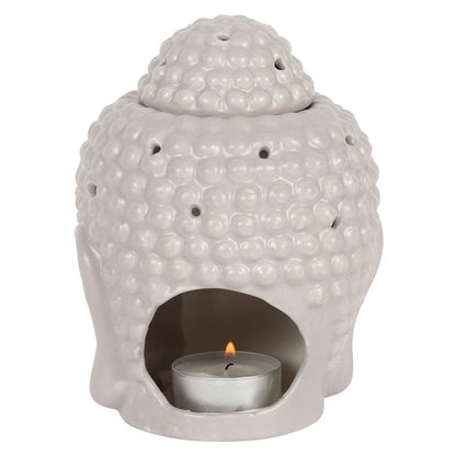 Small Grey Buddha Head Oil Burner