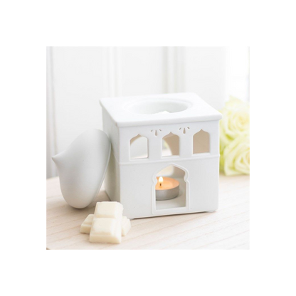 Off White Mosque Oil Burner and Incense Cone Holder