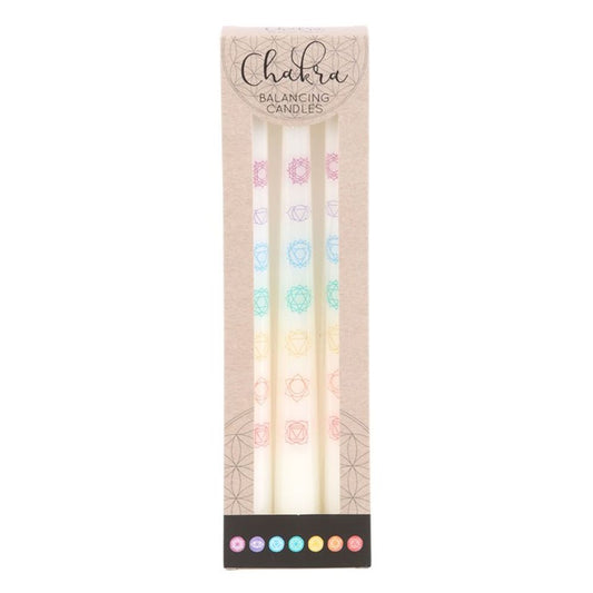 Set of 3 Chakra Balancing Taper Dinner Candles