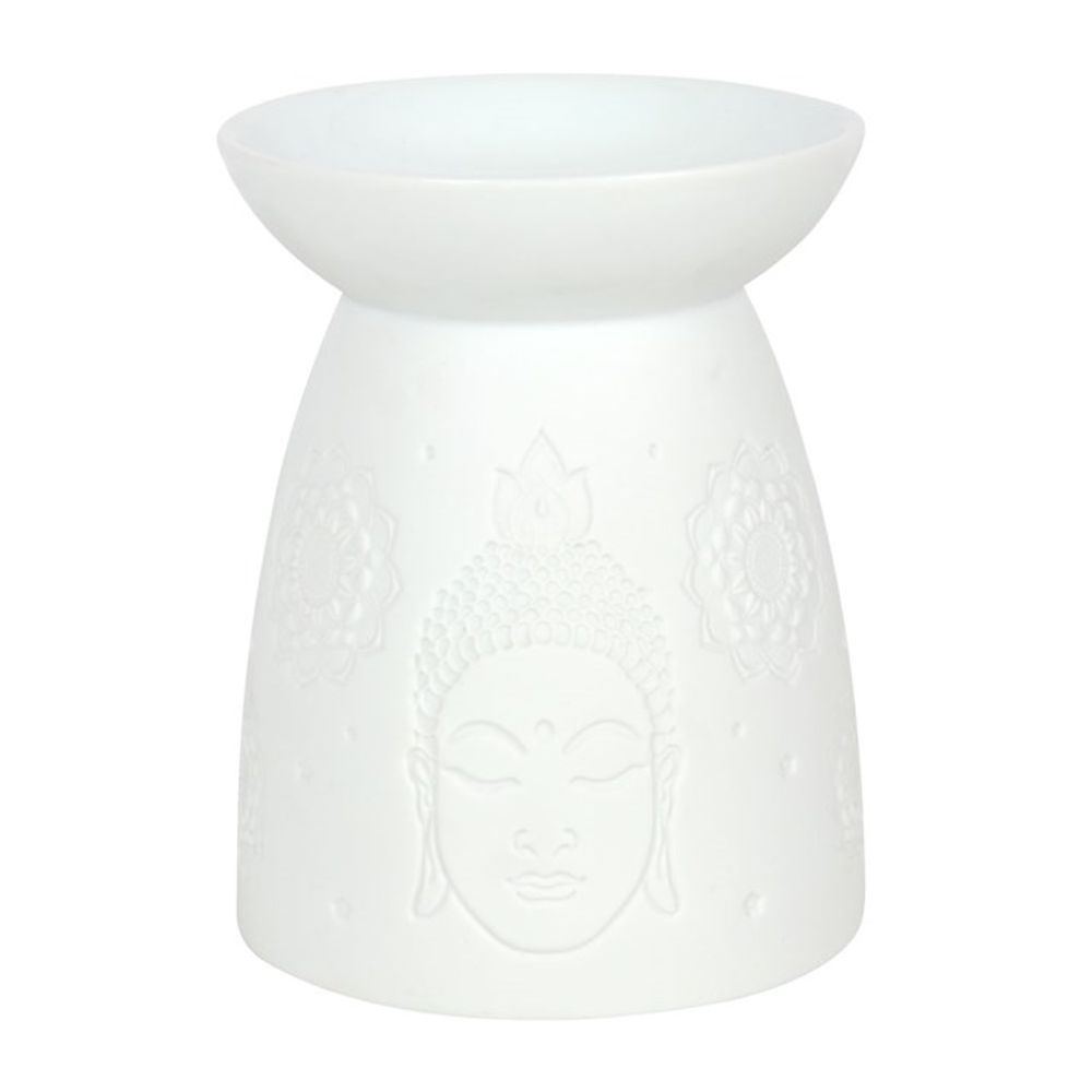 White Ceramic Buddha Face Oil Burner