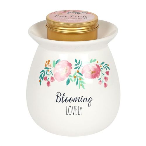 Large Blooming Lovely Wax Melt Burner Gift Set