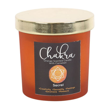 Sacral Chakra Orange Crystal Chip Candle