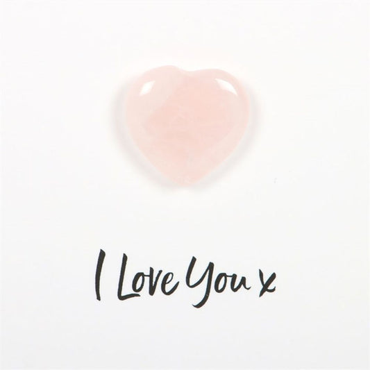 I Love You Rose Quartz Crystal Heart Greeting Card