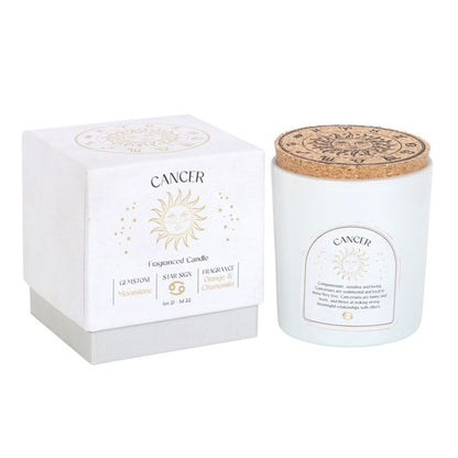 Cancer Orange & Chamomile Gemstone Zodiac Candle